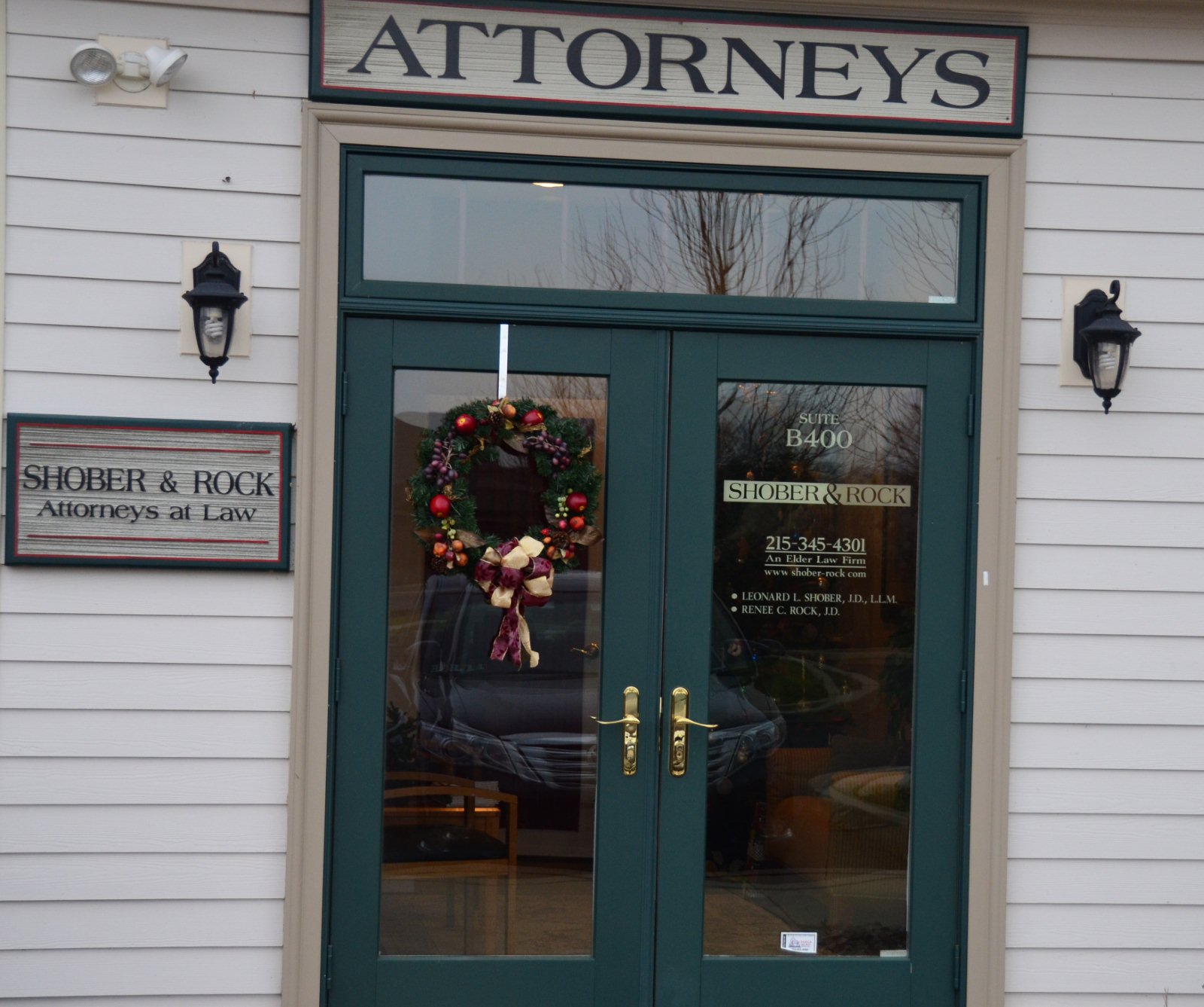 Shober & Rock office entrance, 308 N. Main St., Chalfont PA